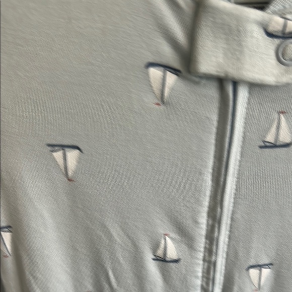 Carter's Light Blue Sailboat Print two wat zip pajamas - Picture 3 of 4